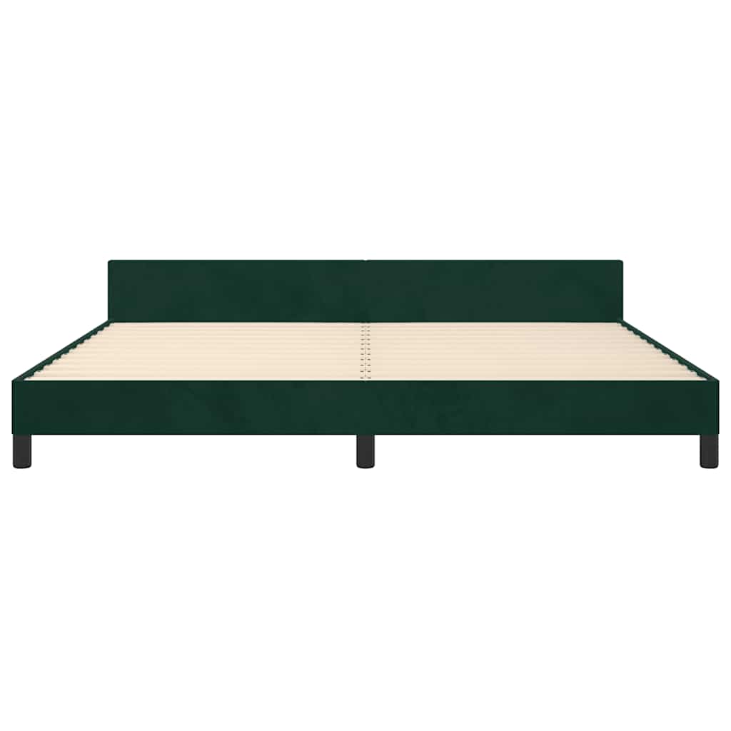 Giroletto senza Materasso-Struttura Letto Verde Scuro 200x200 cm in Velluto 374918