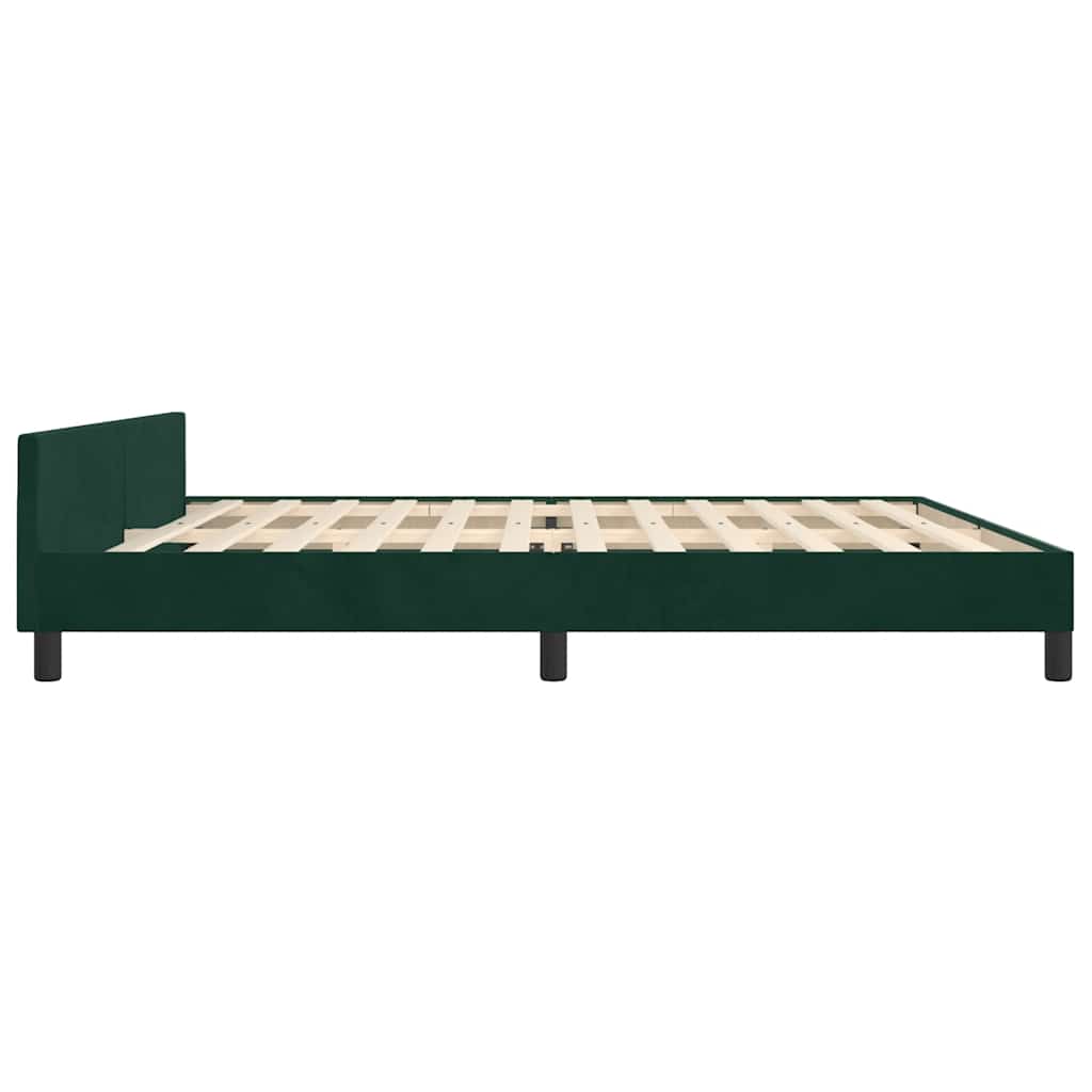 Giroletto senza Materasso-Struttura Letto Verde Scuro 200x200 cm in Velluto 374918