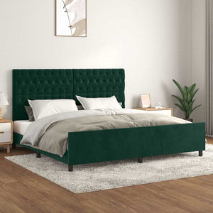 Giroletto senza Materasso-Struttura Letto Verde Scuro 200x200 cm in Velluto 374918