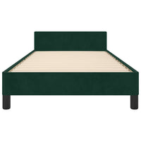 Giroletto senza Materasso-Struttura Letto Verde Scuro 90x190 cm in Velluto 327447