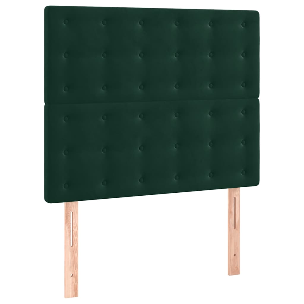 Giroletto senza Materasso-Struttura Letto Verde Scuro 90x190 cm in Velluto 327447