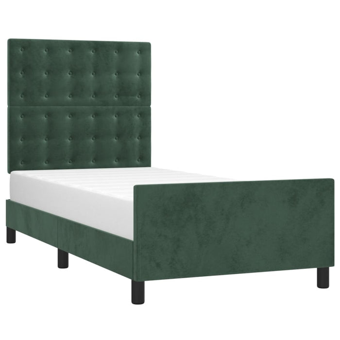 Giroletto senza Materasso Verde Scuro 90x200 cm in Velluto 3125980
