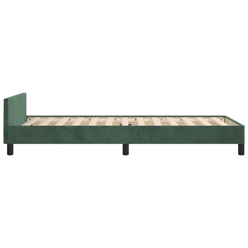 Giroletto senza Materasso-Struttura Letto Verde Scuro 100x200 cm in Velluto 803536