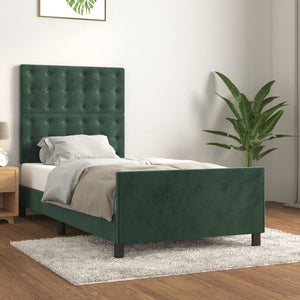 Giroletto senza Materasso-Struttura Letto Verde Scuro 100x200 cm in Velluto 803536