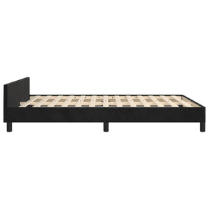 Giroletto senza Materasso-Struttura Letto Nero 140x190 cm in Velluto 594850