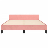 Giroletto con Testiera-Letto con Testiera Rosa 140x190 cm in Velluto 659950