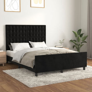 Giroletto senza Materasso-Struttura Letto Nero 140x200 cm in Velluto 471052