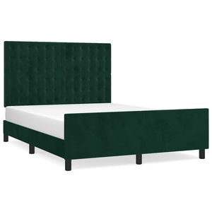 Giroletto senza Materasso-Struttura Letto Verde Scuro 140x200 cm in Velluto 280777