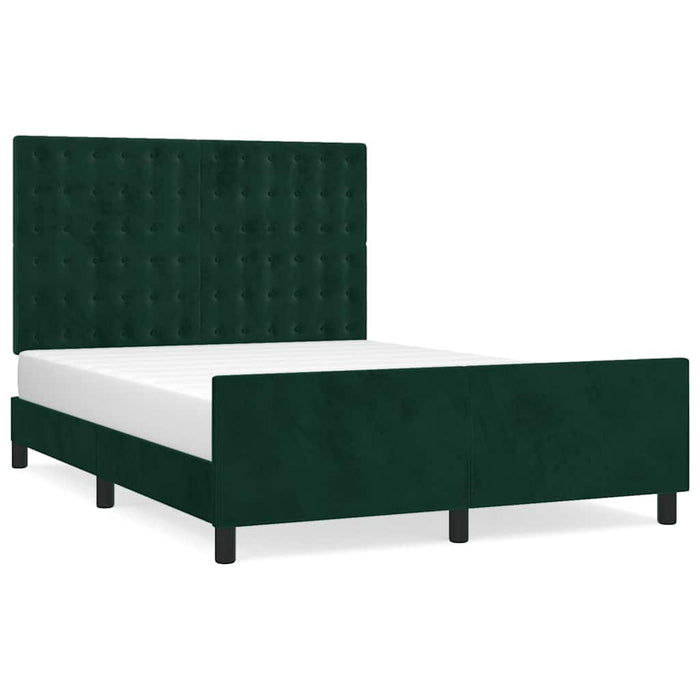 Giroletto senza Materasso-Struttura Letto Verde Scuro 140x200 cm in Velluto 280777