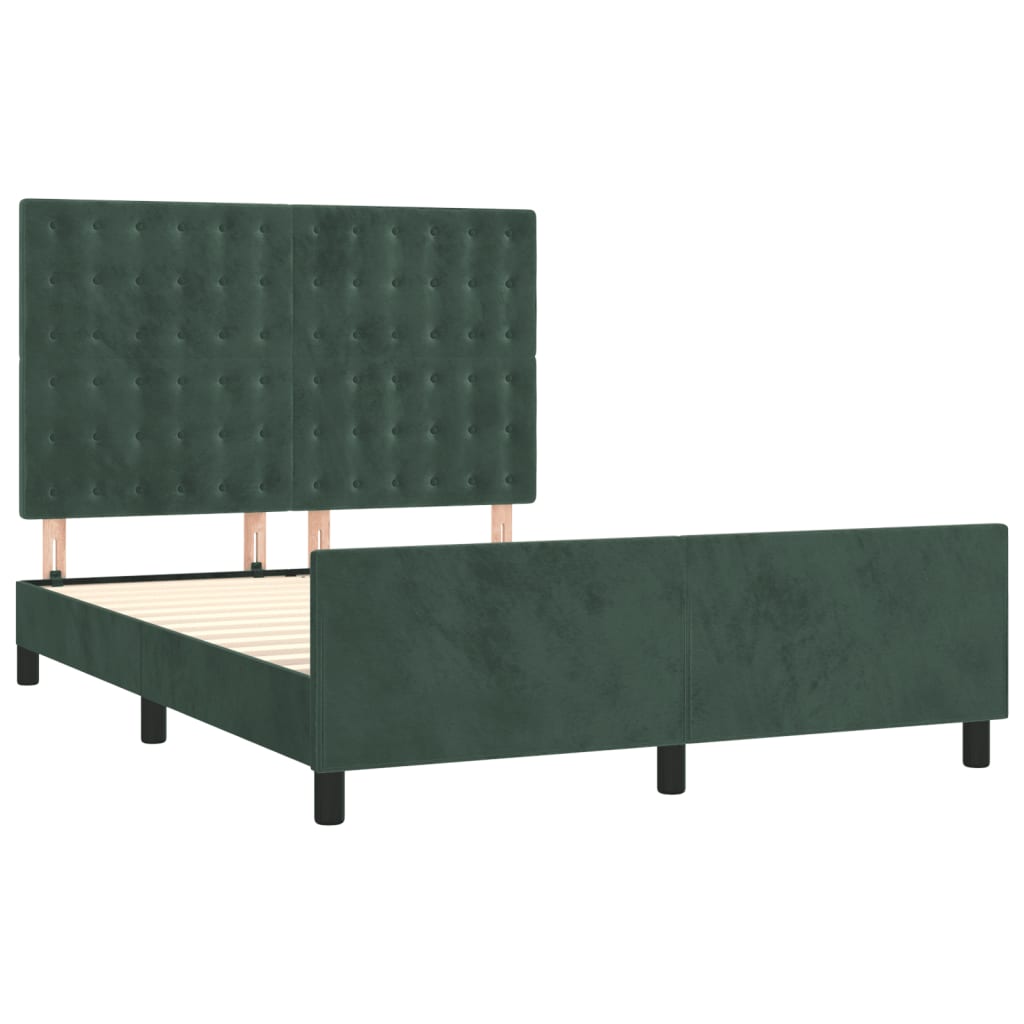 Giroletto senza Materasso Verde Scuro 140x200 cm in Velluto 3126004
