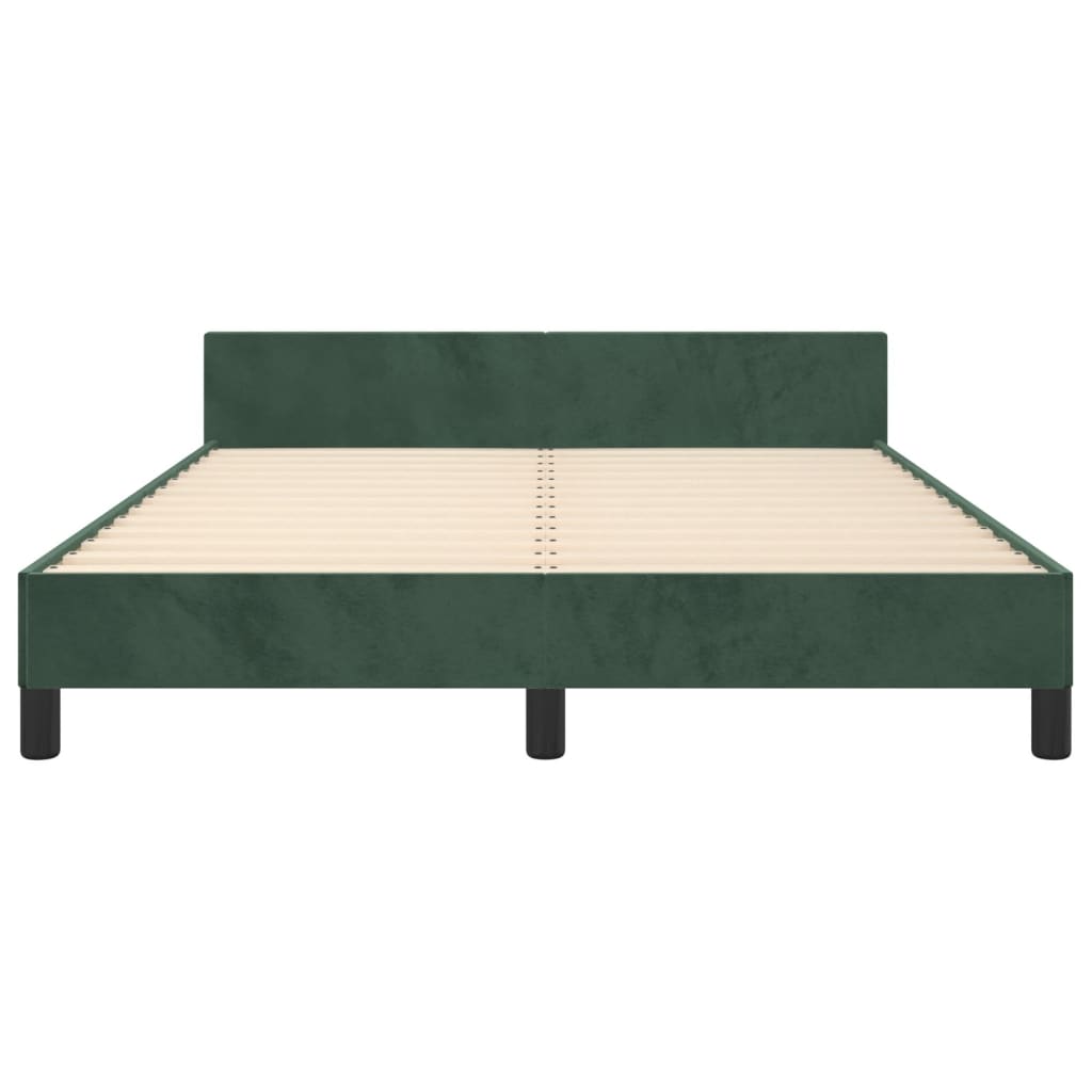 Giroletto senza Materasso Verde Scuro 140x200 cm in Velluto 3126004