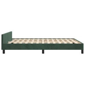 Giroletto senza Materasso-Struttura Letto Verde Scuro 140x200 cm in Velluto 280777