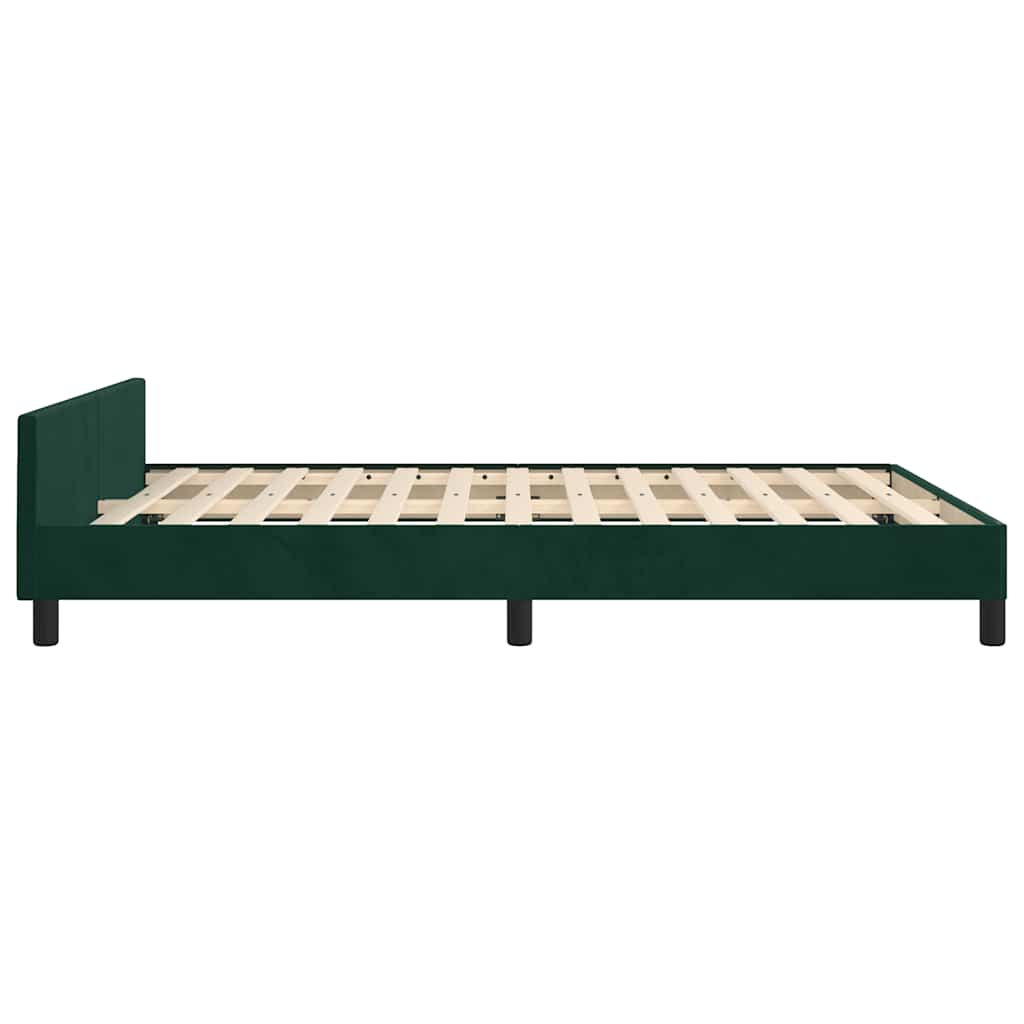 Giroletto senza Materasso-Struttura Letto Verde Scuro 140x200 cm in Velluto 280777