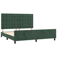 Giroletto senza Materasso Verde Scuro 160x200 cm in Velluto 3126010