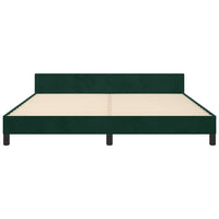 Giroletto con Testiera-Letto con Testiera Verde Scuro 180x200 cm in Velluto