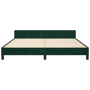 Giroletto con Testiera-Letto con Testiera Verde Scuro 180x200 cm in Velluto