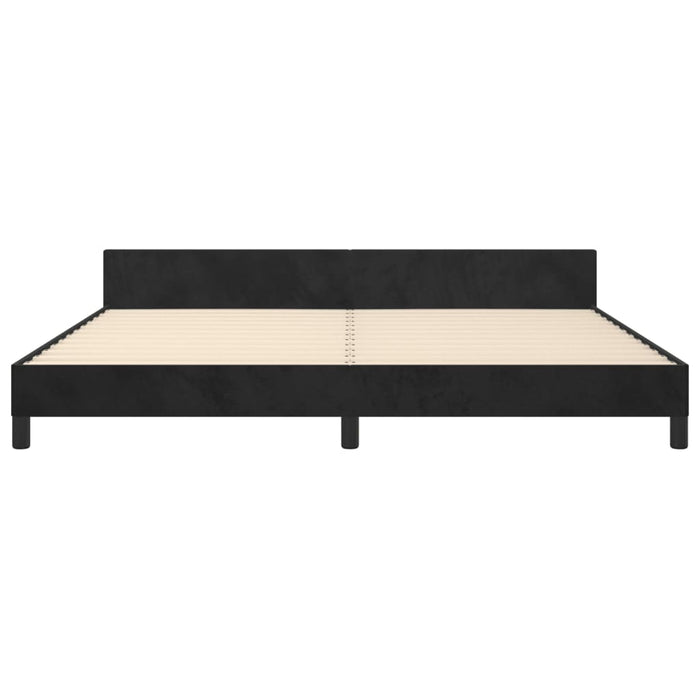 Giroletto senza Materasso-Struttura Letto Nero 200x200 cm in Velluto 900155