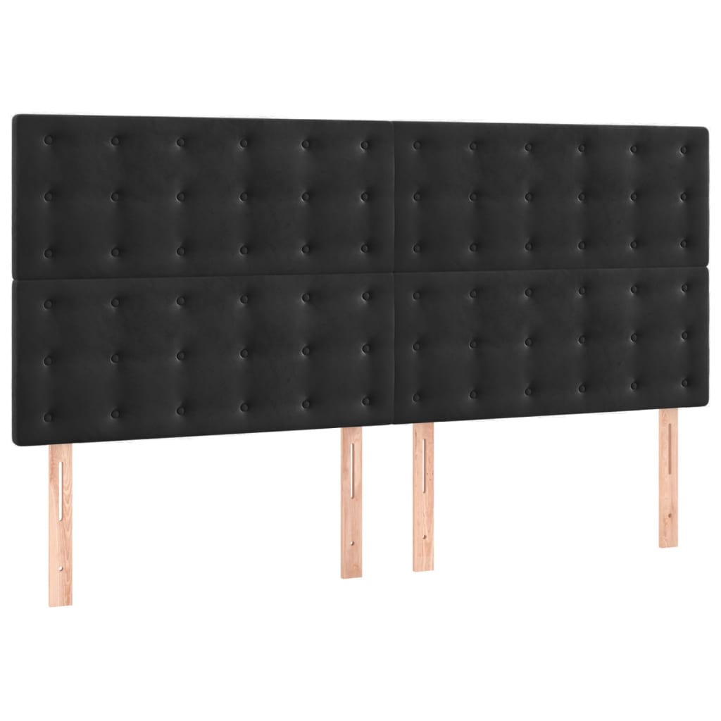 Giroletto senza Materasso-Struttura Letto Nero 200x200 cm in Velluto 900155