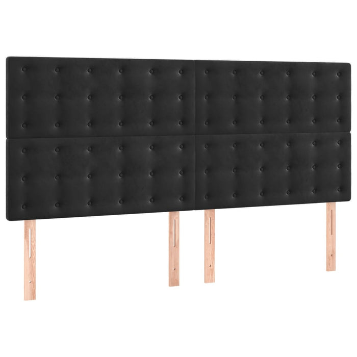 Giroletto senza Materasso-Struttura Letto Nero 200x200 cm in Velluto 900155