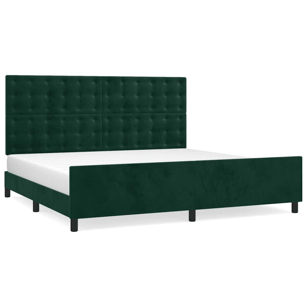 Giroletto senza Materasso-Struttura Letto Verde Scuro 200x200 cm in Velluto 500441