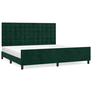Giroletto senza Materasso-Struttura Letto Verde Scuro 200x200 cm in Velluto 500441