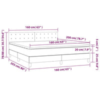 Giroletto a Molle con Materasso Crema 160x200 cm in Tessuto 3140390