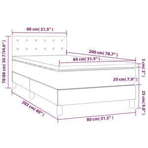 Giroletto a Molle con Materasso-Struttura Letto con Materasso Blu 80x200 cm inTessuto 285762