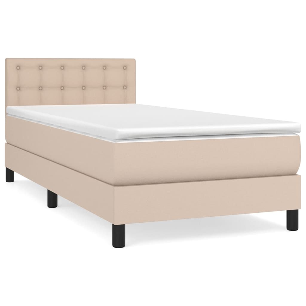 Giroletto a Molle con Materasso-Struttura Letto Cappuccino 90x190 cm Similpelle 938897