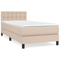 Giroletto a Molle con Materasso-Struttura Letto Cappuccino 90x200 cm Similpelle 629411