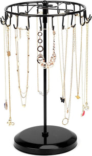 Display per accessori in metallo rotante con 23 ganci, dimensioni 348x205 mm