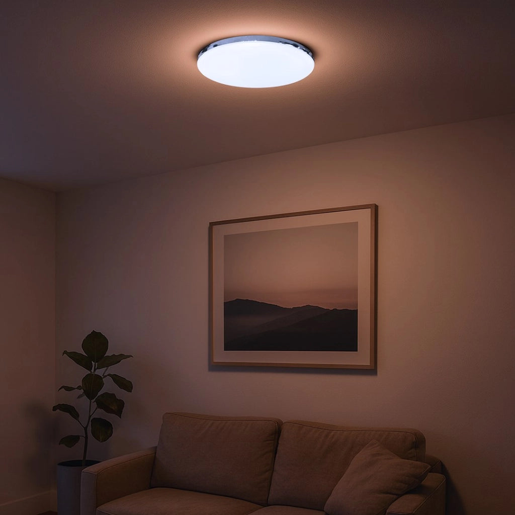 Plafoniera moderna cromata tonda Ø50 LED 36W 4000K