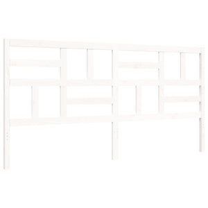 Giroletto Testiera Bianco Super King Size-Struttura Letto in Legno Massello 964803