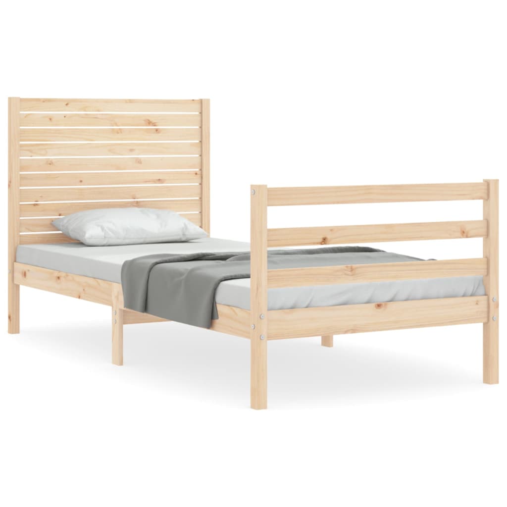 Giroletto con Testiera Small Single-Struttura Letto in Legno Massello 187120