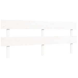 Giroletto Testiera Bianco Super King Size-Struttura Letto in Legno Massello 929947