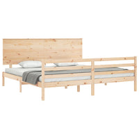 Giroletto con Testiera 200x200 cm in Legno Massello 3195241