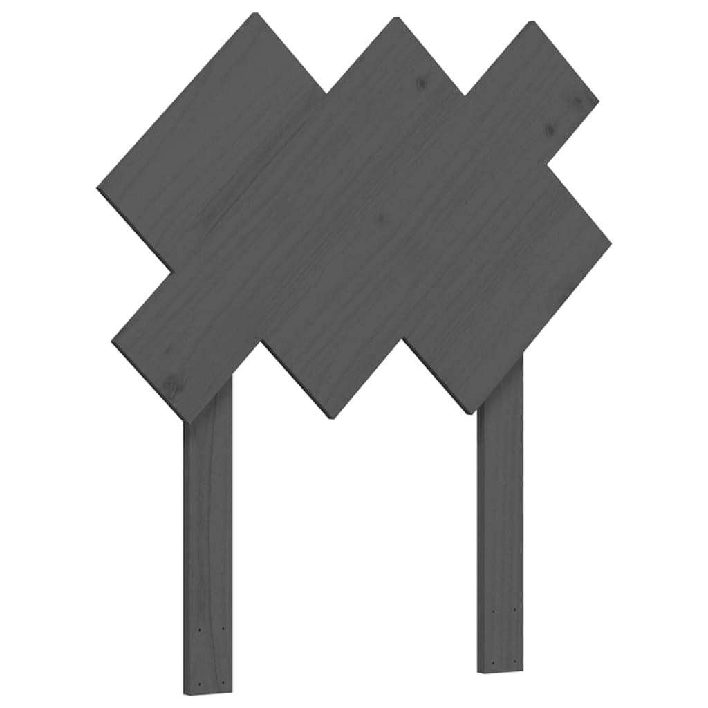 Giroletto con Testiera Grigio 90x200 cm in Legno Massello 3195273