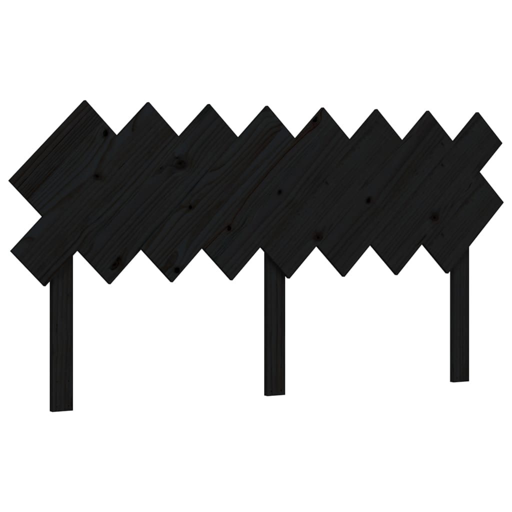 Giroletto con Testiera Nero 160x200 cm Legno Massello 3195300