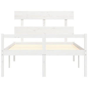 Letto per Anziani Bianco Testiera Small Double Legno Massello 3195322