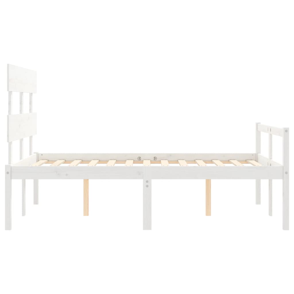 Letto per Anziani Bianco Testiera Small Double Legno Massello 3195322