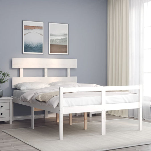 Letto per Anziani Bianco Testiera Small Double Legno Massello 3195322