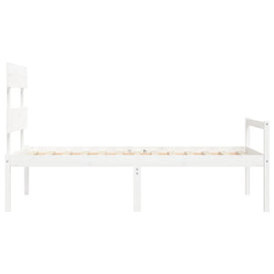 vidaXL Letto per Anziani con Testiera Bianco 90x200 cm Legno Massello