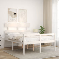 Letto per Anziani con Testiera Bianco 120x200 cm Legno Massello 3195347