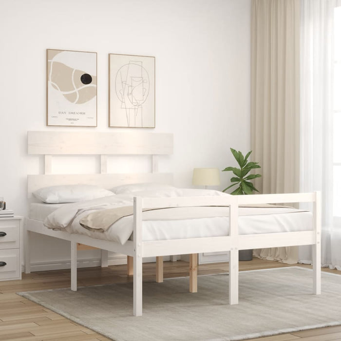 Letto per Anziani con Testiera Bianco 120x200 cm Legno Massello 3195347