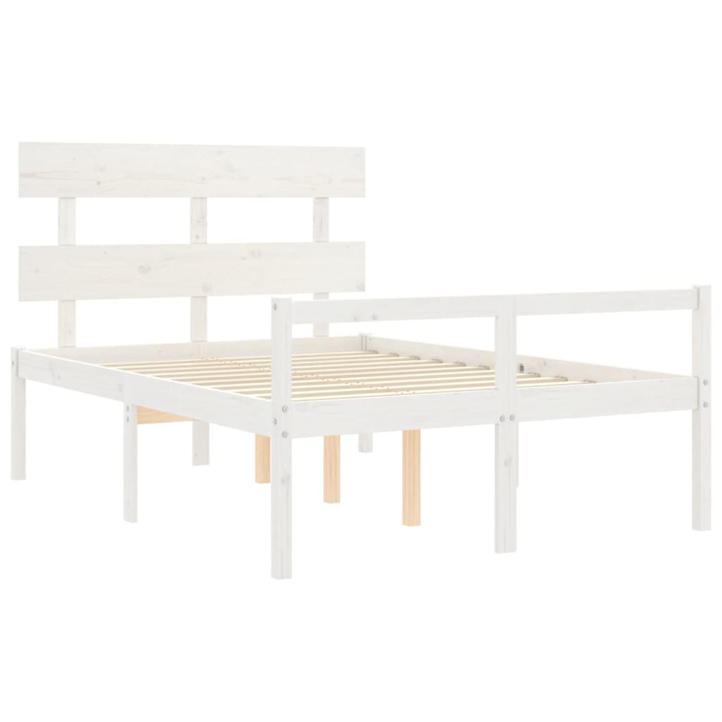 Letto per Anziani con Testiera Bianco 120x200 cm Legno Massello 3195347