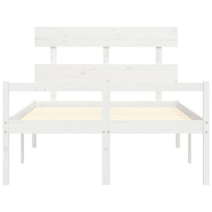 Letto per Anziani con Testiera Bianco 120x200 cm Legno Massello 3195347