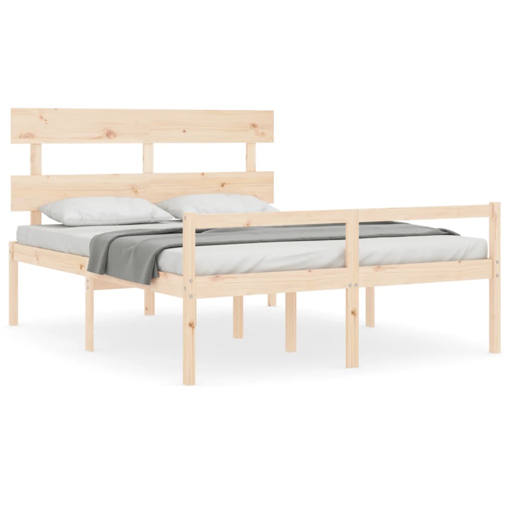 Letto per Anziani con Testiera 160x200 cm in Legno Massello 3195361