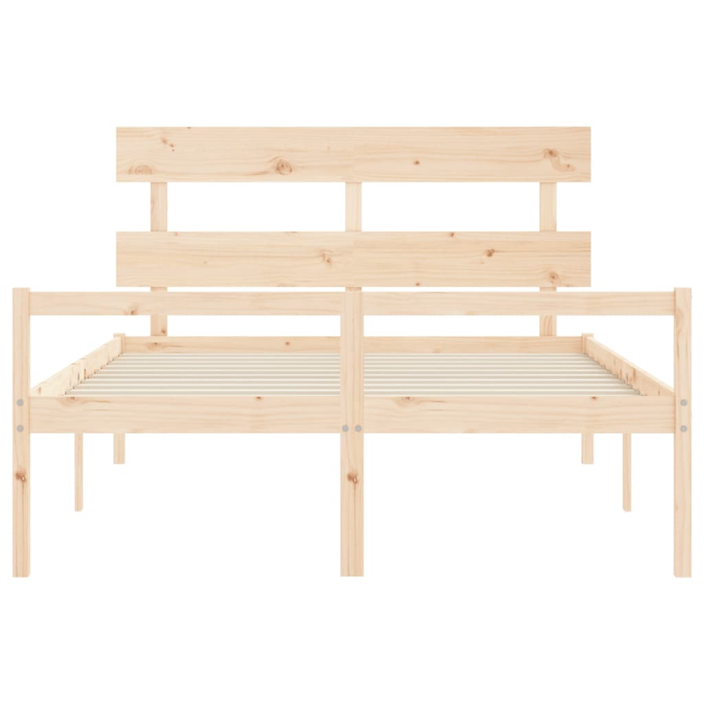 Letto per Anziani con Testiera 160x200 cm in Legno Massello 3195361