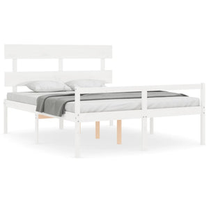 Letto per Anziani con Testiera Bianco 160x200 cm Legno Massello 3195362