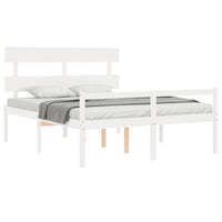 Letto per Anziani con Testiera Bianco 160x200 cm Legno Massello 3195362