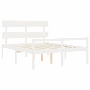 Letto per Anziani con Testiera Bianco 160x200 cm Legno Massello 3195362